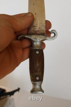 Rare WWII WW2 Chinese Dagger Youth Leader Fighting Knife with Sheath (9)