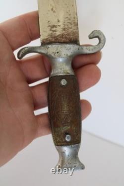 Rare WWII WW2 Chinese Dagger Youth Leader Fighting Knife with Sheath (9)