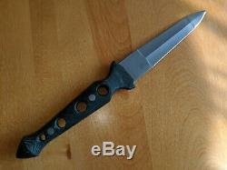 Ray Rogers Carcara 5 BG-42 knife fight dagger Black/Turquoise Micarta handle