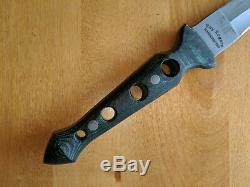 Ray Rogers Carcara 5 BG-42 knife fight dagger Black/Turquoise Micarta handle
