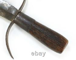 Revolutionary War-Period Antique Fighting Knife / Dagger Named on Sheath 1700s