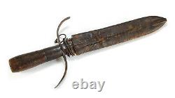 Revolutionary War-Period Antique Fighting Knife / Dagger Named on Sheath 1700s