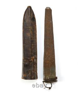 Revolutionary War-Period Antique Fighting Knife / Dagger Named on Sheath 1700s