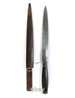 Revolutionary to Span-Am War Antique Fighting Knife or Dagger 12 with Sheath