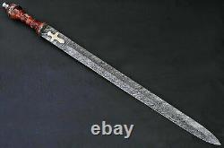 Roman Gladius Custom Made Damascus Steel Blade Survival, Combat Dagger Sword