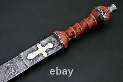 Roman Gladius Custom Made Damascus Steel Blade Survival, Combat Dagger Sword