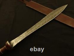 Roman Gladius Historical Custom Made Damascus Steel Blade, Dagger Warior Sword