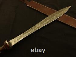 Roman Gladius Historical Custom Made Damascus Steel Blade, Dagger Warior Sword