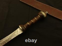 Roman Gladius Historical Custom Made Damascus Steel Blade, Dagger Warior Sword