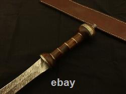 Roman Gladius Historical Custom Made Damascus Steel Blade, Dagger Warior Sword