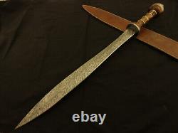 Roman Gladius Historical Custom Made Damascus Steel Blade, Dagger Warrior Swords