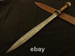 Roman Gladius Historical Custom Made Damascus Steel Blade, Dagger Warrior Swords