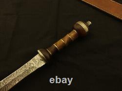 Roman Gladius Historical Custom Made Damascus Steel Blade, Dagger Warrior Swords