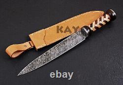 Roman Gladius Historical Custom Made Damascus Steel Blade Warrior Dagger Knife