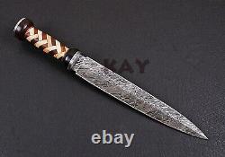 Roman Gladius Historical Custom Made Damascus Steel Blade Warrior Dagger Knife