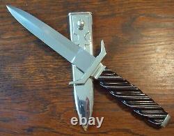 Ron Frazier Presentation Custom Dagger Knife W Nickel Silver Sheath Stunning