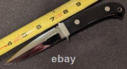 S. R. Johnson Custom Fixed Blade Knife Dagger Ebony Wood Handle Early Work