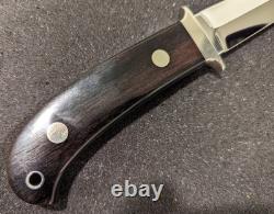 S. R. Johnson Custom Fixed Blade Knife Dagger Ebony Wood Handle Early Work