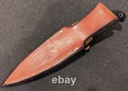S. R. Johnson Custom Fixed Blade Knife Dagger Ebony Wood Handle Early Work