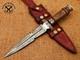 Sbc Handmade Damascus Steel Hunting Dagger Knife With Rosewood Handle & Sheath