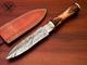 Sbc Handmade Damascus Steel Hunting Dagger Knife With Rosewood Handle & Sheath