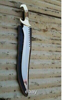 SC Rare Custom Handmade 22 Inches D2 Steel Hunting Bowie Machete Knife Full Tang