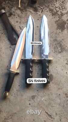 SET OF 3 HANDMADE D2 STEEL HUNTING DAGGER & BOWIE KNIFE SET WithMICARTA HANDLE