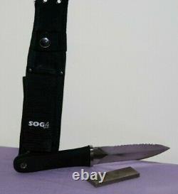 SOG Pentagon S14-N Fixed Blade Dagger Knife & Double Edged Combo Blade - Great