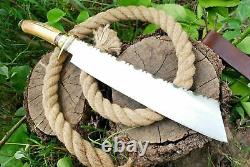STAG ANTLER HANDLE Custom HAND FORGED D2 Hunting DAGGER KNIFE CHOPPER