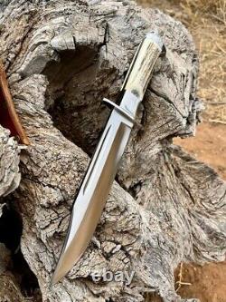 Sc 20 Custom Handmade D2-tool Steel Hunting Bowie Knife With Stag Horn Handle
