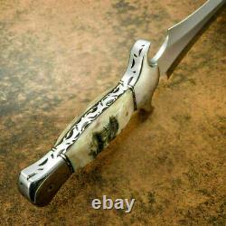 Sc Rare Custom Hand Made D2 Tool Steel Dagger Full Tang Hunting Knife