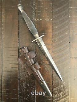 Scarce 2nd Pattern WW2 British Fairbairn Sykes FS Fighting Knife Dagger w Sheath