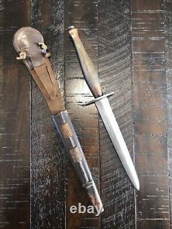 Scarce 2nd Pattern WW2 British Fairbairn Sykes FS Fighting Knife Dagger w Sheath