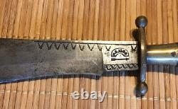 See 1900 Mexican Scorpion Tail Bladed Dagger/Fighting Knife, Original Sheath