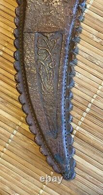 See 1900 Mexican Scorpion Tail Bladed Dagger/Fighting Knife, Original Sheath
