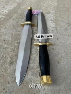 Set Of 2- Custom Handmade Carbon Steel Hunting Dagger Bowie Knife With Sheath