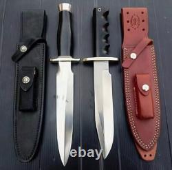 Set Of 2 Handmade D2 Steel Hunting Dagger Bowie Knife Set Micarta Handle+sheath