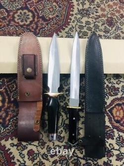 Set Of 2 Handmade D2 Tool Steel Blade Hunting Dagger Knife Micarta&sheath