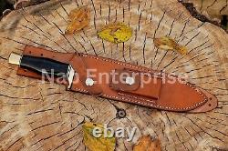 Set of 2 CUSTOM HANDMADE D2 STEEL HUNTING DAGGER & BOWIE KNIFE MICARTA HANDLE