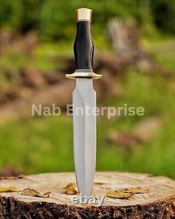 Set of 2 CUSTOM HANDMADE D2 STEEL HUNTING DAGGER & BOWIE KNIFE MICARTA HANDLE