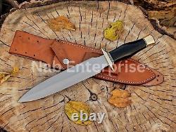 Set of 2 CUSTOM HANDMADE D2 STEEL HUNTING DAGGER & BOWIE KNIFE MICARTA HANDLE