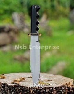 Set of 2 CUSTOM HANDMADE D2 STEEL HUNTING DAGGER & BOWIE KNIFE MICARTA HANDLE