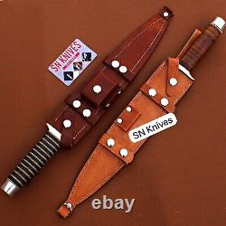 Set of 2pcs-Arkansas Toothpick Dagger Handmade D2 Dagger Hunting knife WithSheath