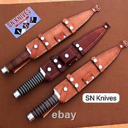 Set of 3pcs-Arkansas Toothpick Dagger Handmade D2 Dagger Hunting Bowie Knife