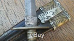 Sm. Antique JOSEPH ALLEN & SON Sheffield Prostitute's Dagger Knife withFINE Sheath