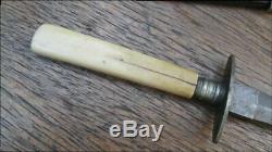 Sm. Antique JOSEPH ALLEN & SON Sheffield Prostitute's Dagger Knife withFINE Sheath