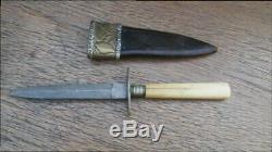 Sm. Antique JOSEPH ALLEN & SON Sheffield Prostitute's Dagger Knife withFINE Sheath