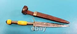 Solingen Cutlery B. Svoboda German Dagger + Scabbard Etched Design