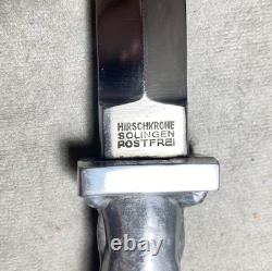 Solingen Germany Hirschkone Stainless Dagger Blade Knife With Sheath & Pouch