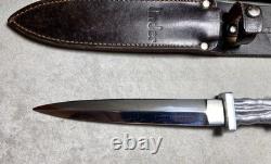 Solingen Germany Hirschkone Stainless Dagger Blade Knife With Sheath & Pouch